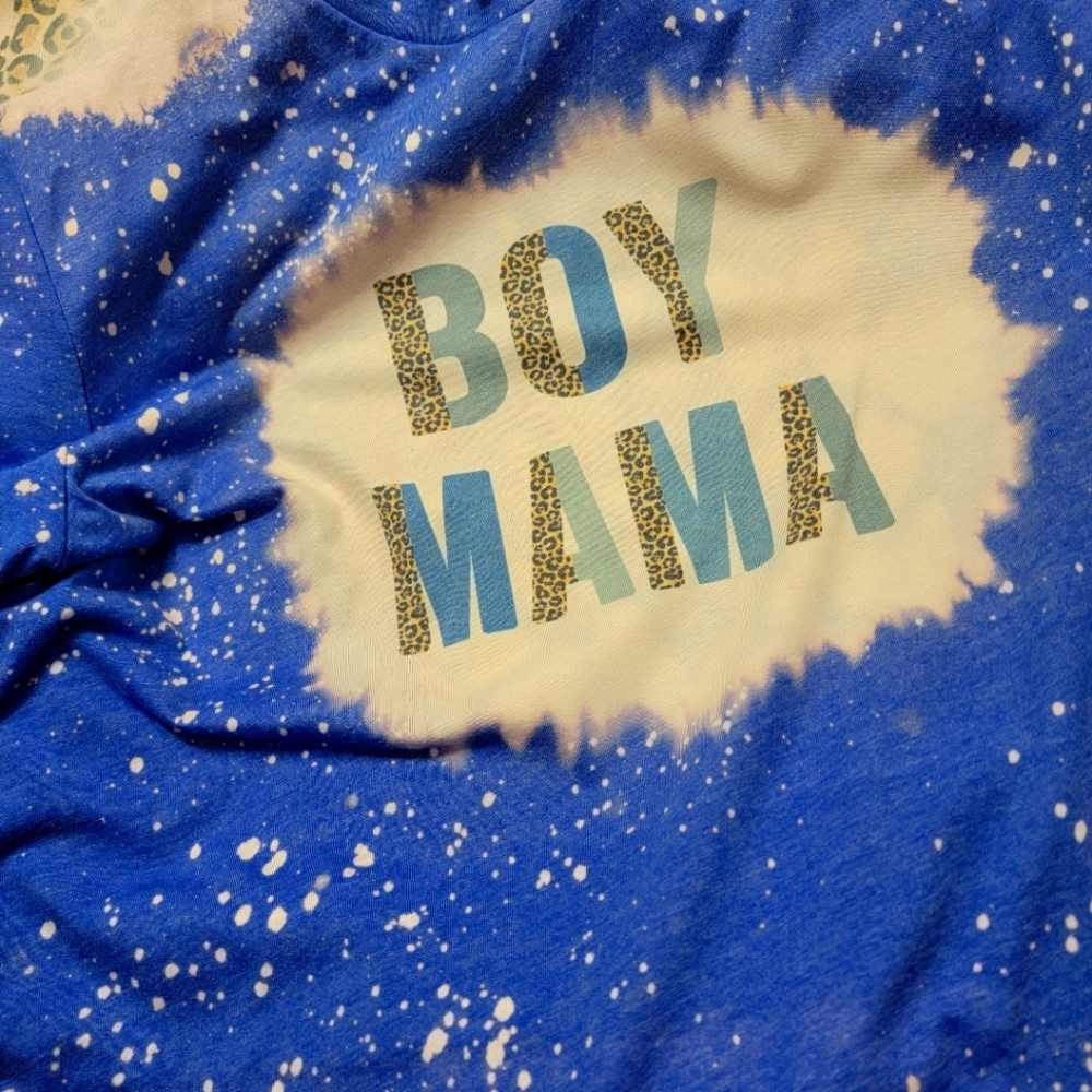 Boy mom bleach leopard print shirt